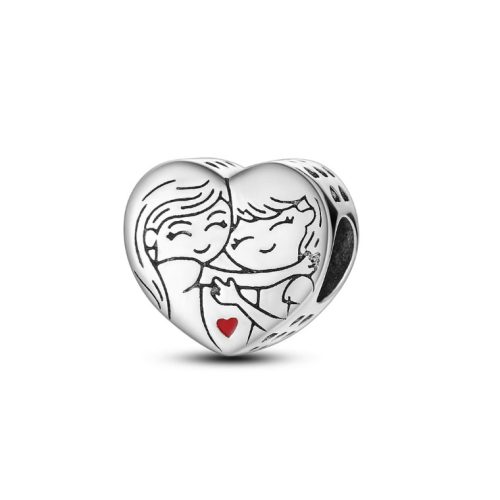 "Sister in my heart" - Nővérek szív charm – testvéri szeretet ékszer