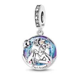   Ezüst kutyás függő charm "Best Friend" felirattal