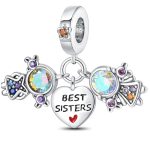 Ezüst charm "Best Sisters" felirattal – Testvéri szeretet