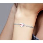 Ezüst szív charm Mom I Love You felirattal - Anyukáknak