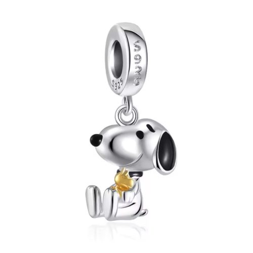 Snoopy charm aranyszínű madárral
