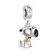 Snoopy charm aranyszínű madárral
