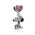 Ezüst Snoopy charm piros szívvel és cirkónia kövekkel