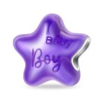 Ezüst színváltós csillag charm  – Baby Boy felirattal 