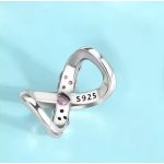 Ezüst végtelen szív charm „Forever Love” felirattal és rózsaszín cirkóniákkal – Örök szerelem