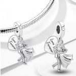 Ezüst függő szerelmes pár charm „Love you forever” felirattal – Örök ölelés