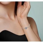 Ezüst szív charm kolibrivel és színes cirkóniákkal – Szivárvány kolibri