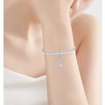 Ezüst függő anya és lánya charm félhold formában „Love you forever” felirattal – Örök gondoskodás