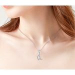 Ezüst függő anya és lánya charm félhold formában „Love you forever” felirattal – Örök gondoskodás