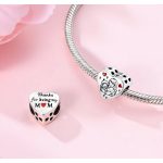 Ezüst anya–lánya szív charm – Köszönöm, hogy te vagy az anyukám