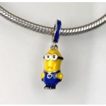 Minyon függő charm álló figurával és kék karikával – ezüst