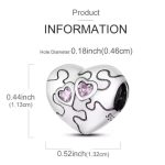 Ezüst puzzle szív charm rózsaszín kövekkel – Összetartozás