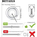 Ezüst stopper charm szilikonbetéttel – 925 sterling ezüst