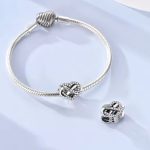 Ezüst végtelen szív charm „Forever & Always” felirattal és cirkóniákkal