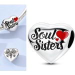 Testvér és barátnő charm „Soul Sisters” 925 sterling ezüst