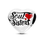Testvér és barátnő charm „Soul Sisters” 925 sterling ezüst