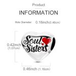 Testvér és barátnő charm „Soul Sisters” 925 sterling ezüst