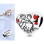 Az apukám a hősöm szív charm 925 sterling ezüst