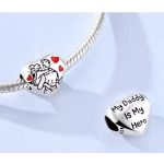 Az apukám a hősöm szív charm 925 sterling ezüst