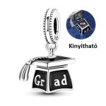 Ballagási diploma sapka charm 925 sterling ezüst – nyitható