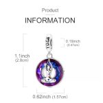 Jóga és csakra 925 sterling ezüst függő charm lila díszítéssel