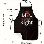 Páros kötény szett – „Mr. Right” és „Mrs. Always Right” felirattal, vicces ajándék pároknak