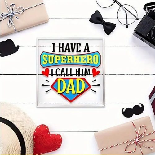 Ajándék apáknak  – Superhero Dad akril dísz