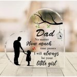 Szív alakú akril dísz – „Dad, I will always be your little girl”