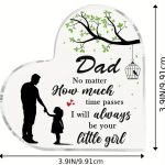 Szív alakú akril dísz – „Dad, I will always be your little girl”