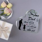 Szív alakú akril dísz – „Dad, I will always be your little girl”
