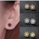 Mandala Stud Fülbevaló – Fekete / Arany / Ezüst / Rózsaarany színben