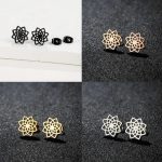Mandala Stud Fülbevaló – Fekete / Arany / Ezüst / Rózsaarany színben