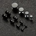 Fekete Álplug Fülbevaló – 2 mm - 8 mm-ig terjedő méretváltozatokban