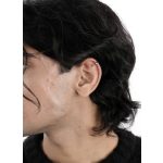 Klasszikus, vékony karika fülbevaló - Fekete és ezüst színben