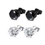 Kerek köves fülbevaló - átlátszó és fekete színváltozatban