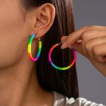 Rainbow Round szivárványos karika fülbevaló