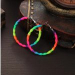 Rainbow Twist szivárványos csavart karika fülbevaló