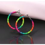 Rainbow Twist szivárványos csavart karika fülbevaló