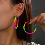 Rainbow Twist szivárványos csavart karika fülbevaló