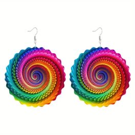 Psychedelic Rainbow fa fülbevaló