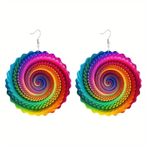 Psychedelic Rainbow fa fülbevaló