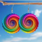 Psychedelic Rainbow fa fülbevaló