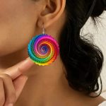 Psychedelic Rainbow fa fülbevaló