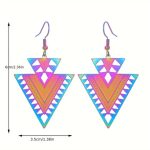 Neon Tribal háromszög acél fülbevaló