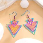 Neon Tribal háromszög acél fülbevaló