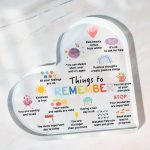 Szívalakú motivációs asztaldísz – „Things to Remember”