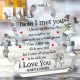 Puzzle alakú akril dísz – „The Day I Met You” szerelmi üzenettel