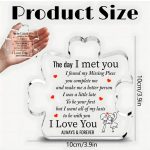 Puzzle alakú akril dísz – „The Day I Met You” szerelmi üzenettel