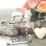 Puzzle alakú akril dísz – „The Day I Met You” szerelmi üzenettel