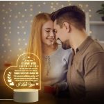 Szív alakú LED lámpa – Romantikus felirattal, szerelmes ajándék